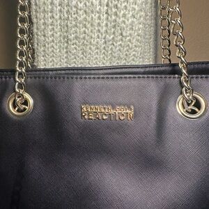 Kenneth Cole Reaction Black and Gold Shoulder Bag